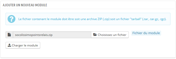Choose and Upload the module